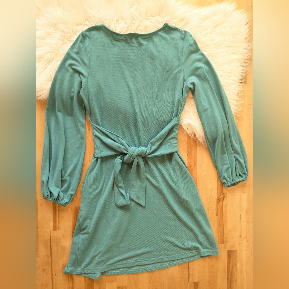 {Davi & Dani} Teal Long Sleeve Dress